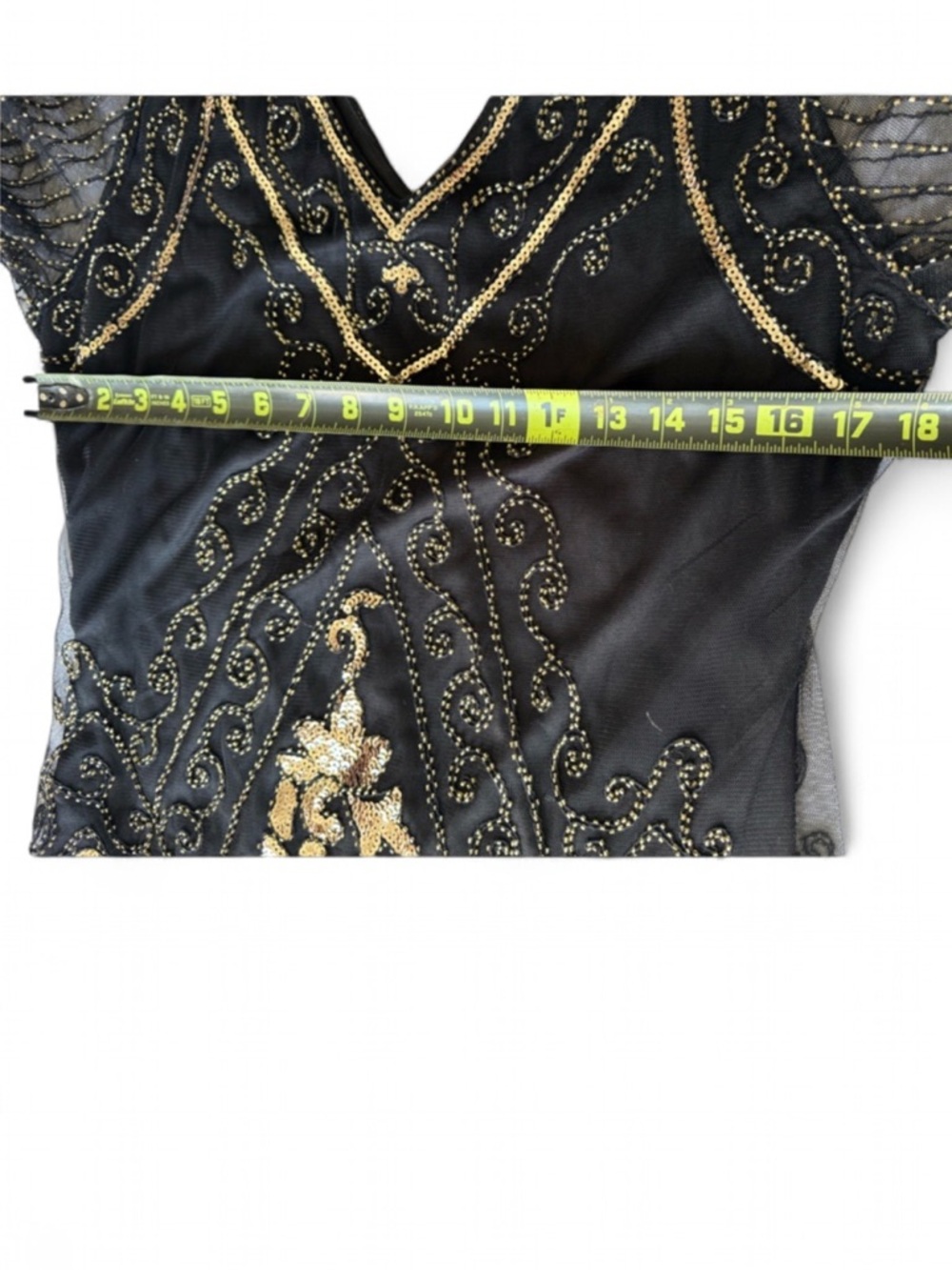 Babeyond Elegant Black and Gold Fringe Dress Fashion classic - Picture 10 of 11